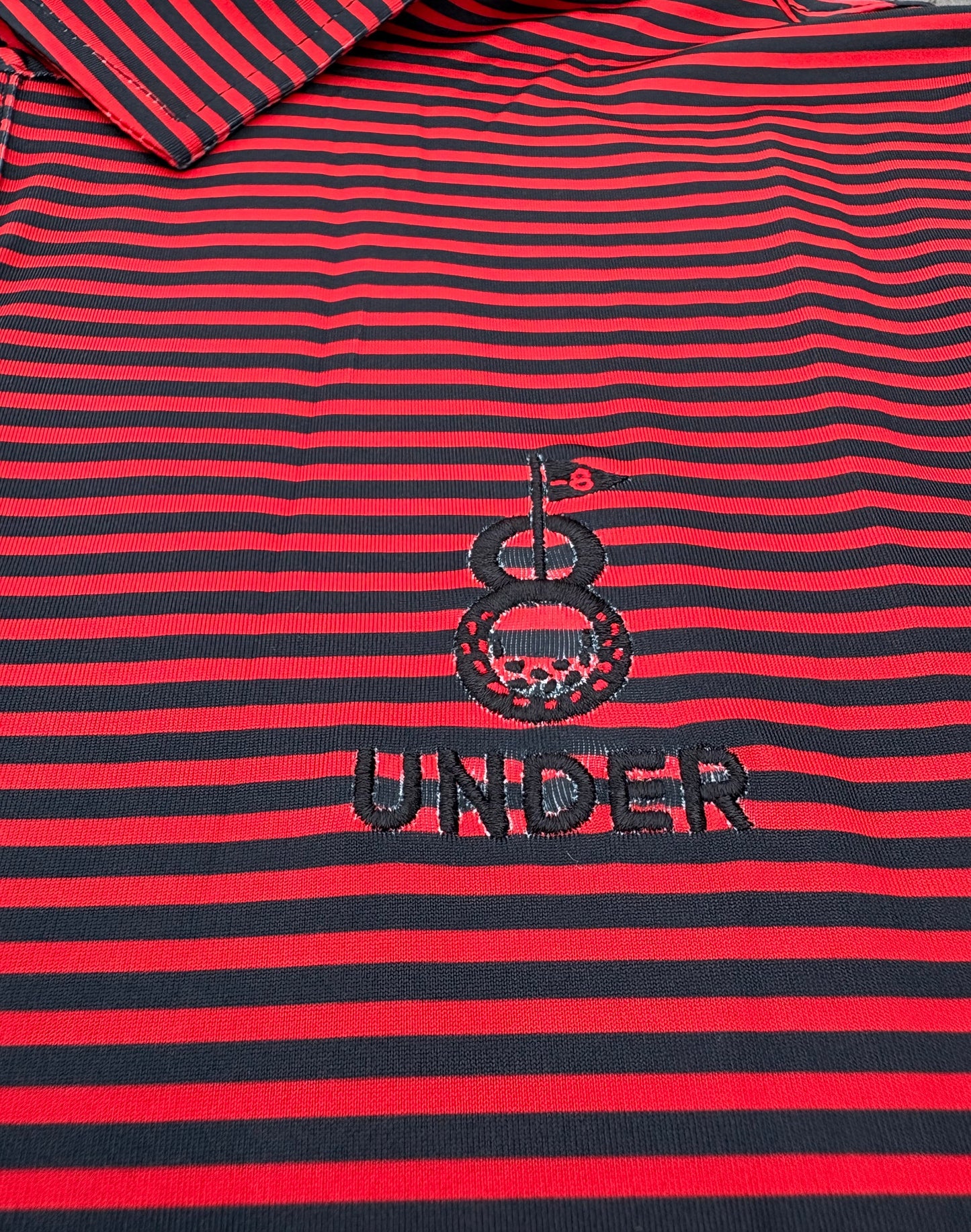 Eightunder Red Striped Golf Polo