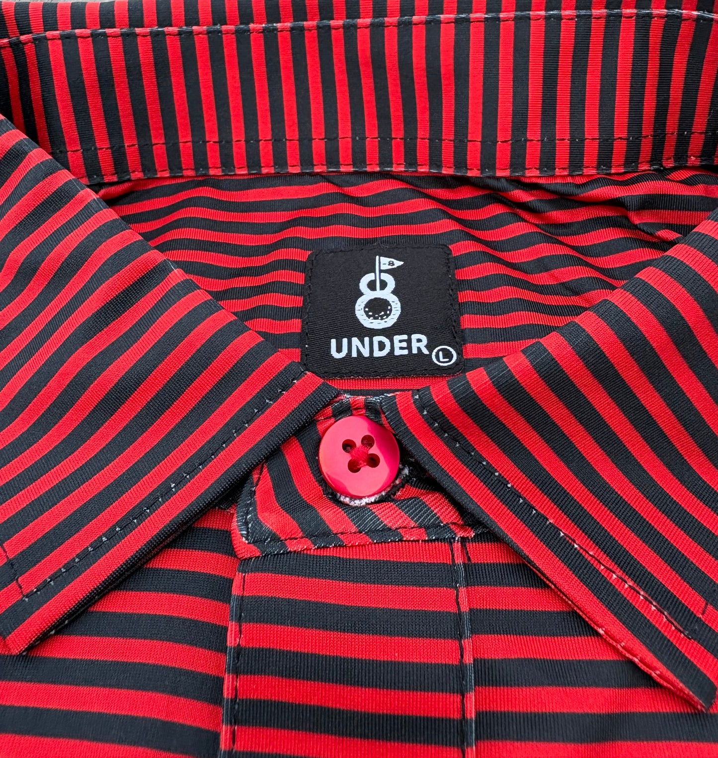 Eightunder Red Striped Golf Polo